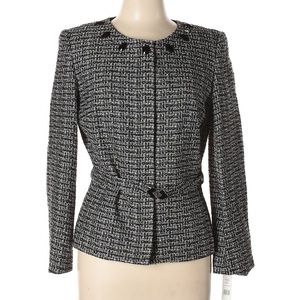 NWT! John Meyer Collection by Jacques Monier Retro Black & White Jacket Size 10